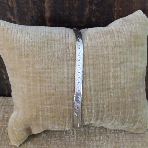 925 Italy Silver Flat Herringbone Snake Chain Bracelet - Picture 1 of 6